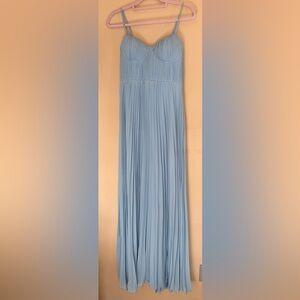 Lulu's Light Blue Pleated Maxi Dress